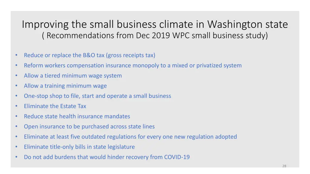 improving the small business climate