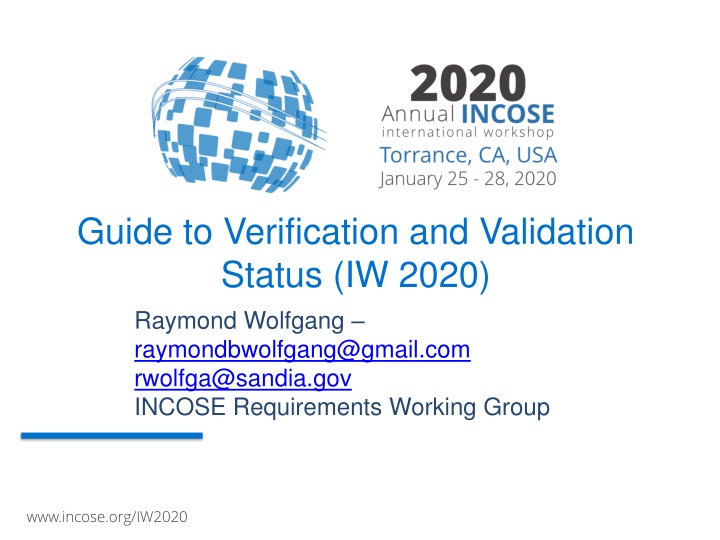 guide to verification and validation status