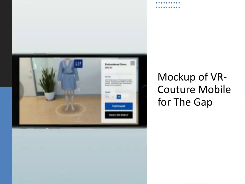 mockup of vr couture mobile for the gap