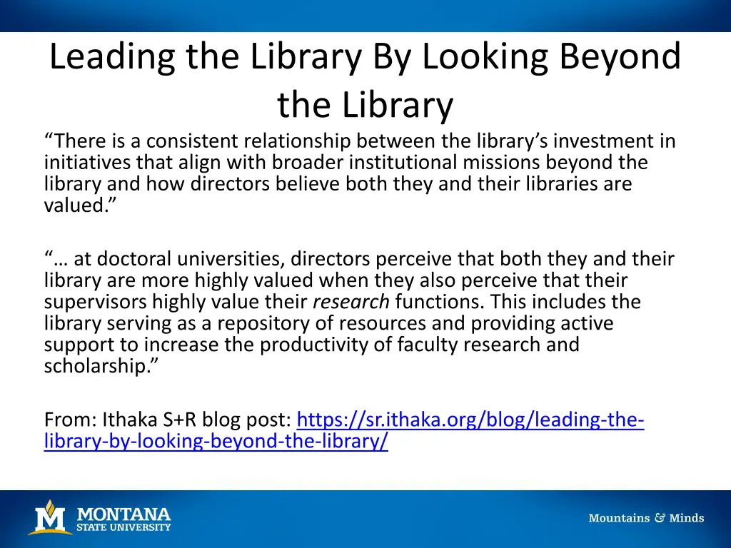leading the library by looking beyond the library