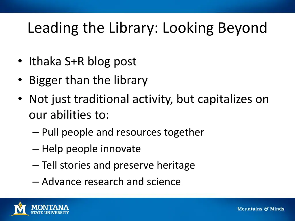 leading the library looking beyond