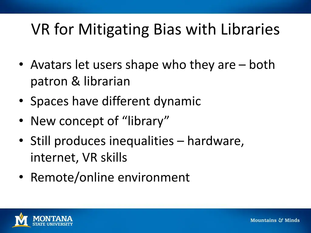 vr for mitigating bias with libraries