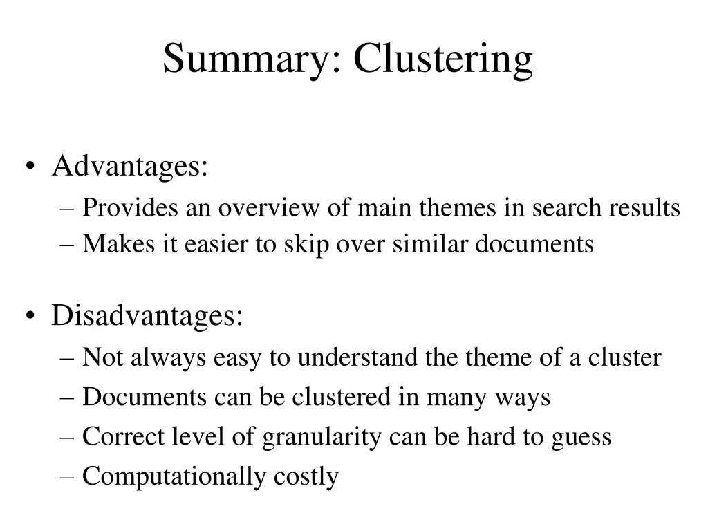 summary clustering