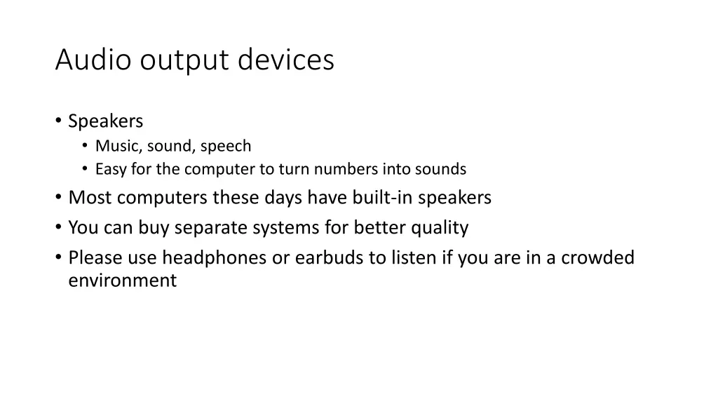audio output devices