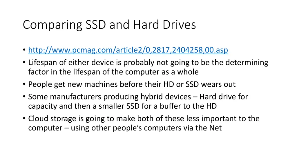 comparing ssd and hard drives