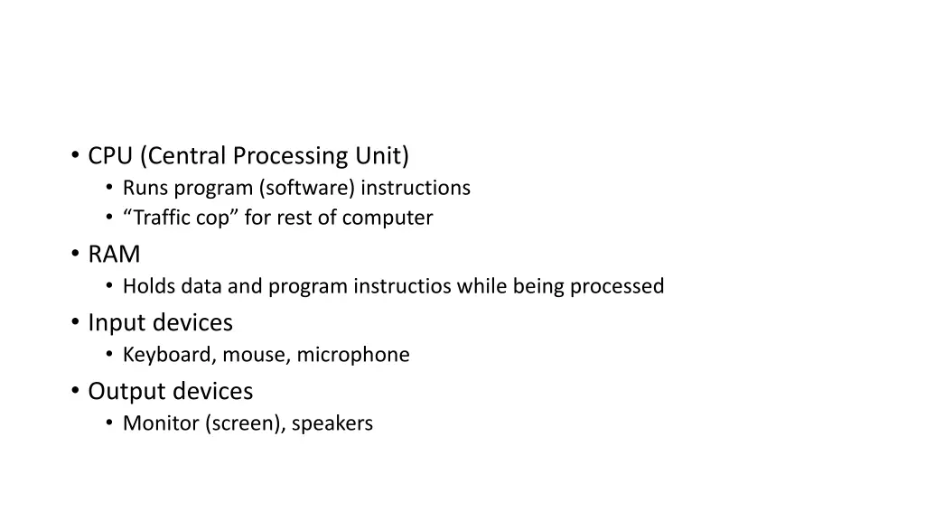 cpu central processing unit runs program software