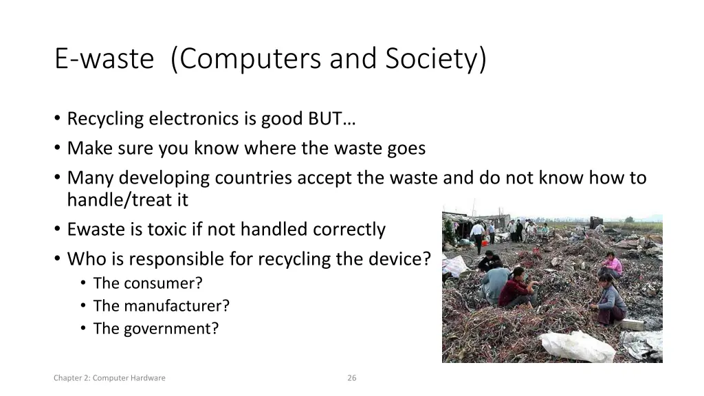 e waste computers and society