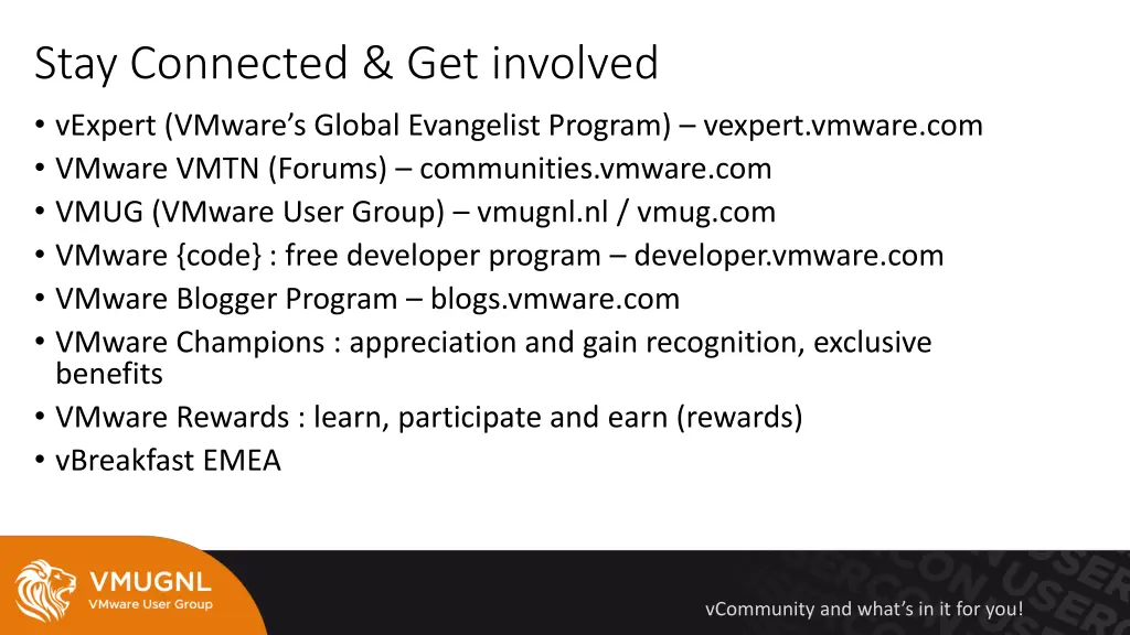 stay connected get involved vexpert vmware
