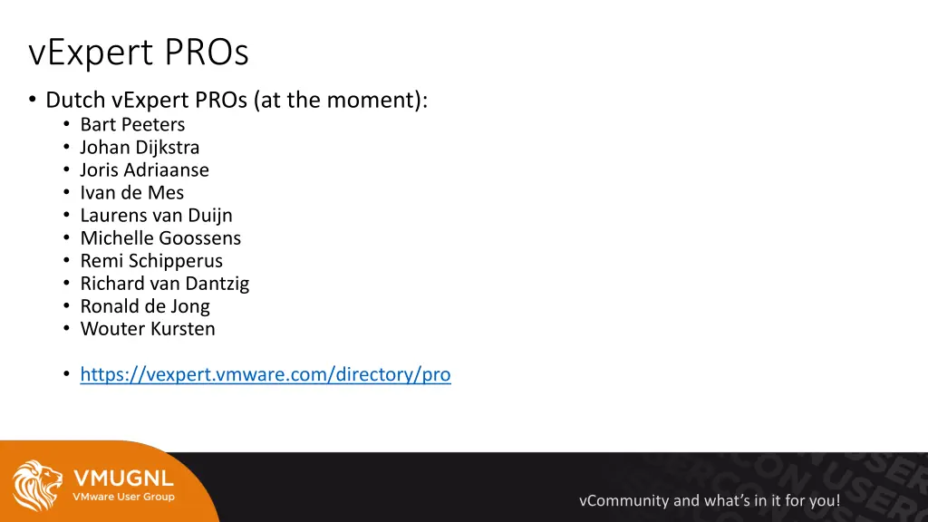 vexpert pros dutch vexpert pros at the moment