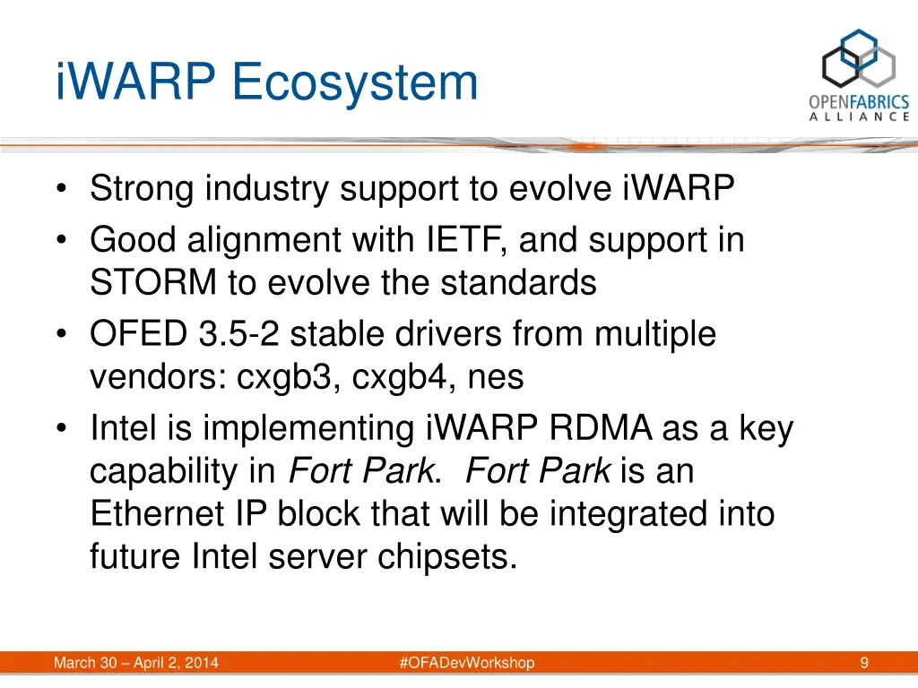 iwarp ecosystem