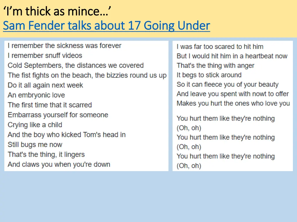 i m thick as mince i m thick as mince sam fender
