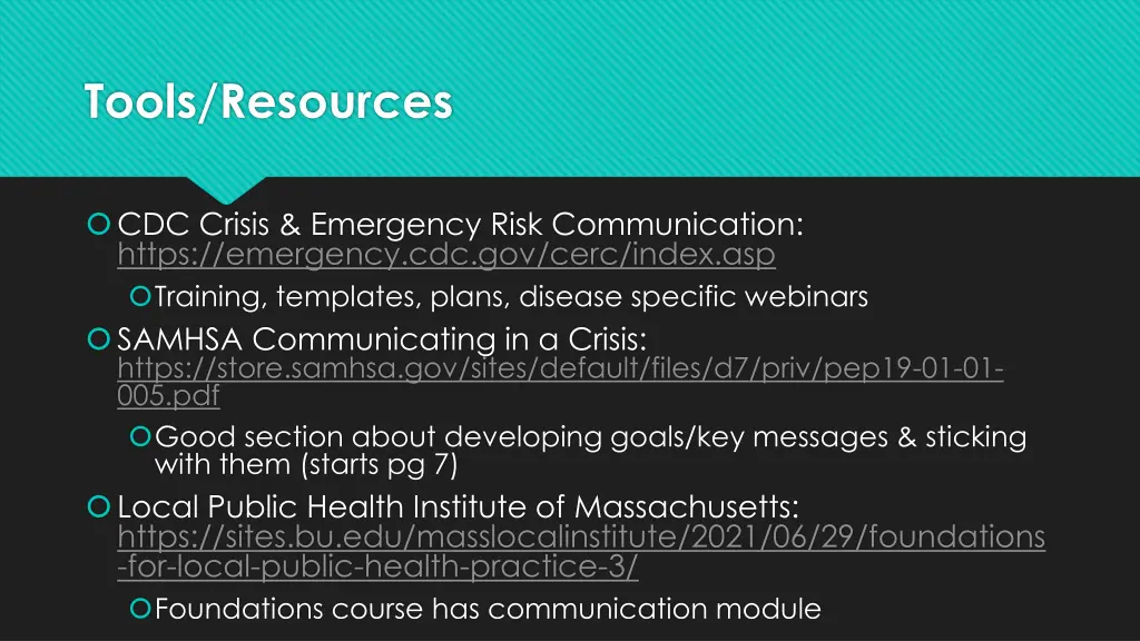 tools resources