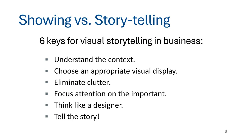 showing vs story telling