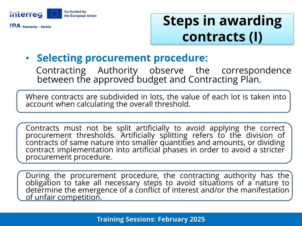 steps in awarding contracts i