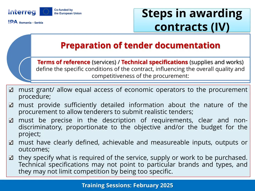 steps in awarding contracts iv