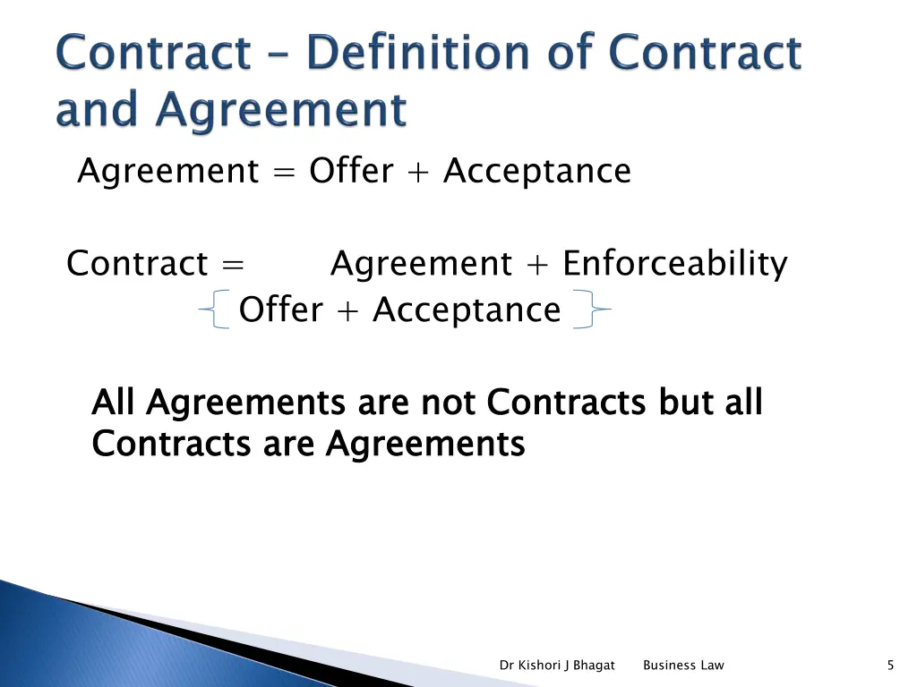 agreement offer acceptance