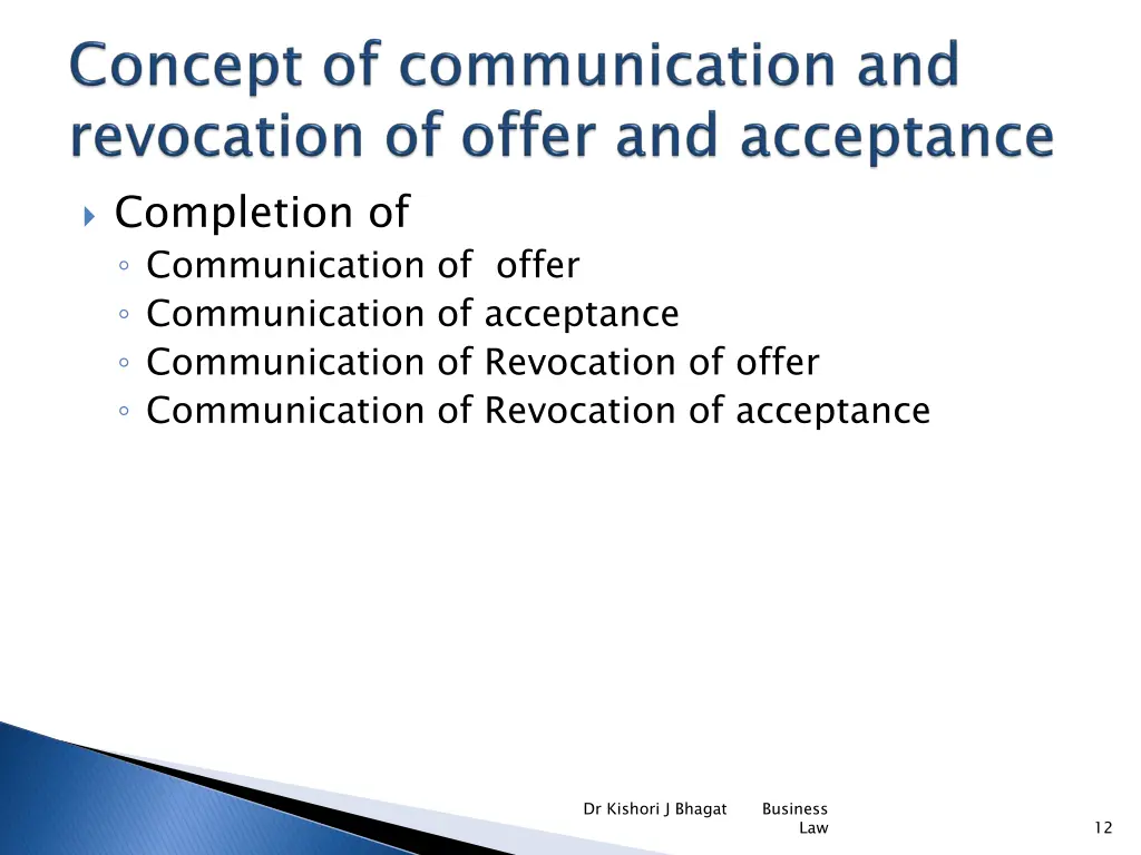 completion of communication of offer