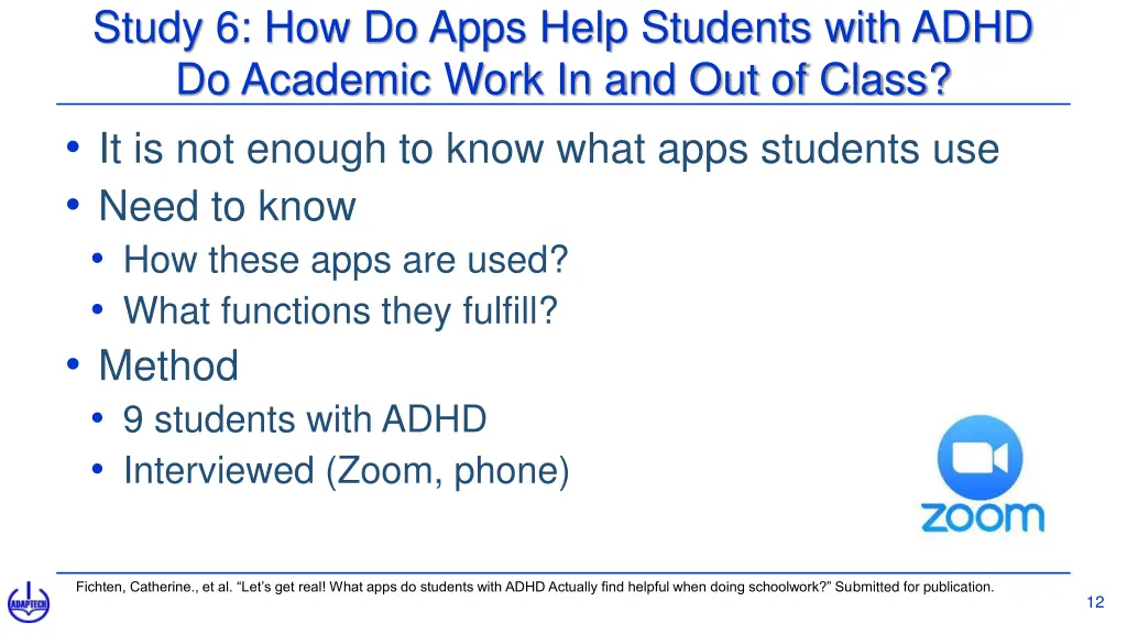 study 6 how do apps help students with adhd