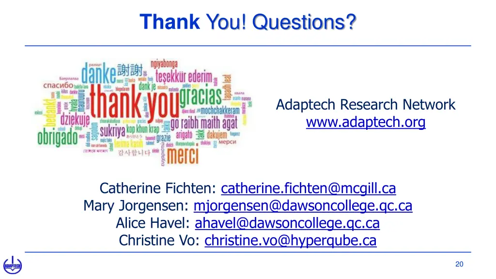 thank you questions