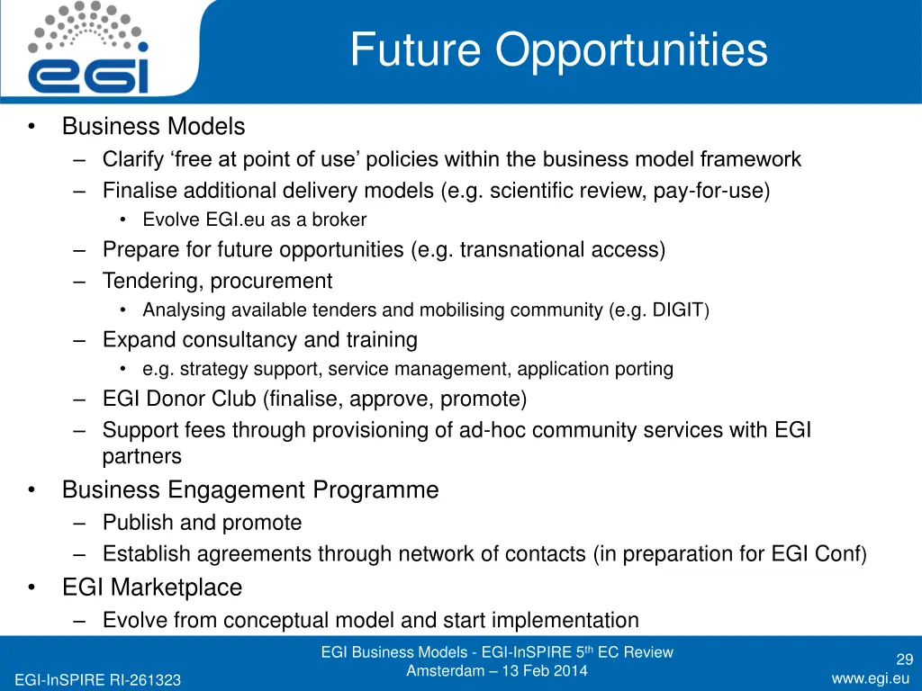future opportunities