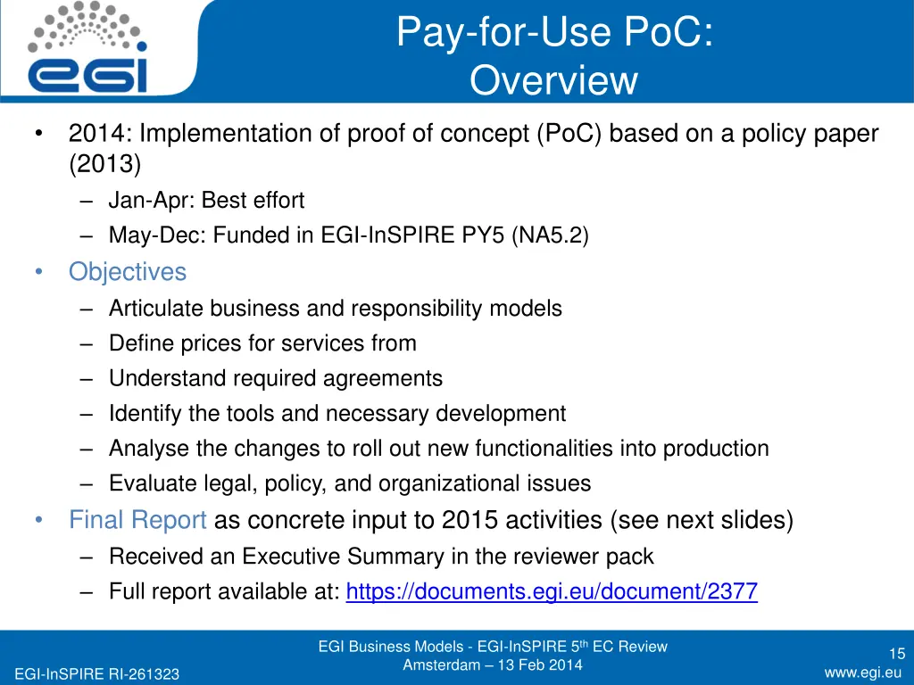 pay for use poc overview