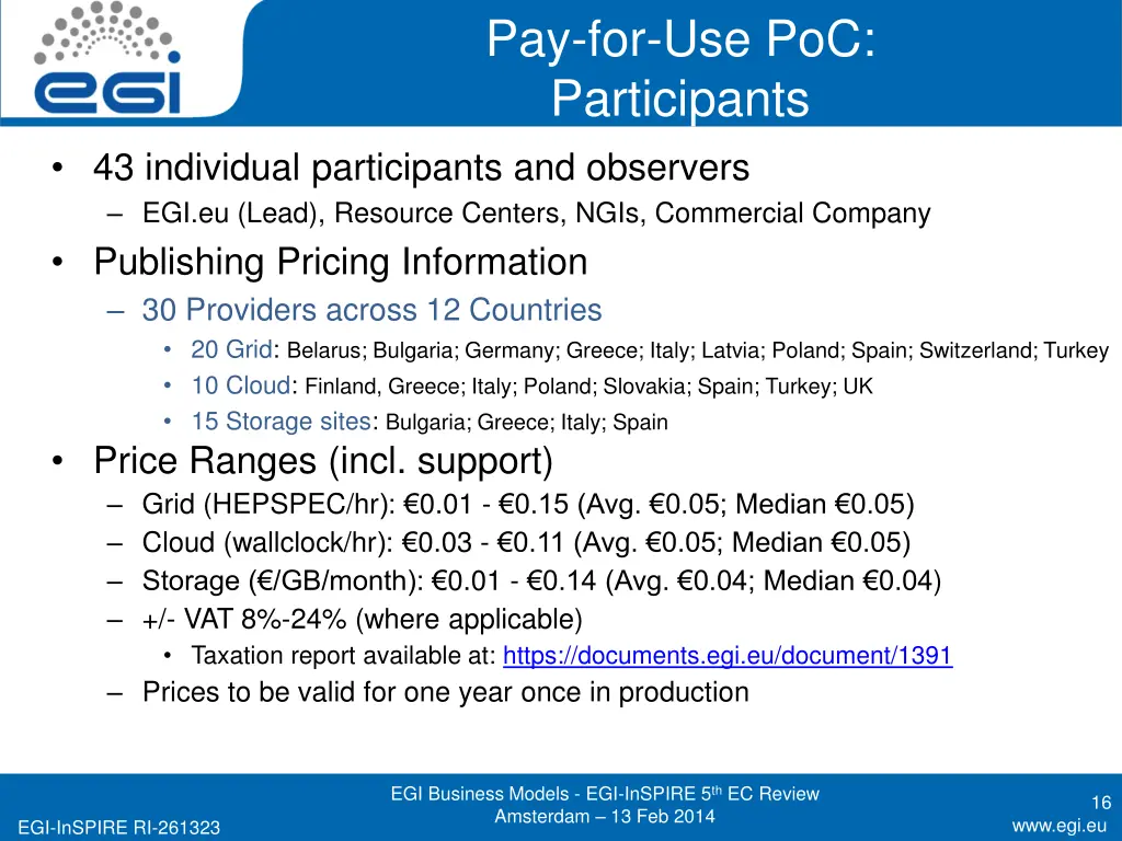 pay for use poc participants
