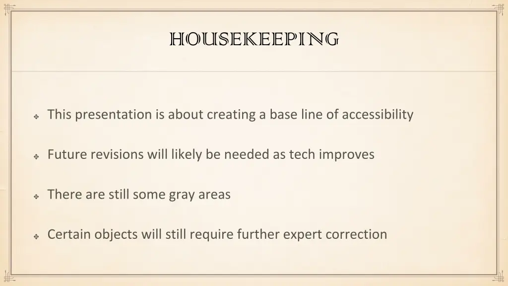 housekeeping
