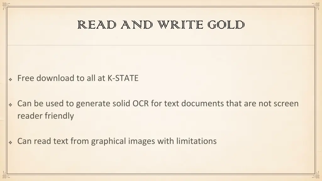 read and write gold