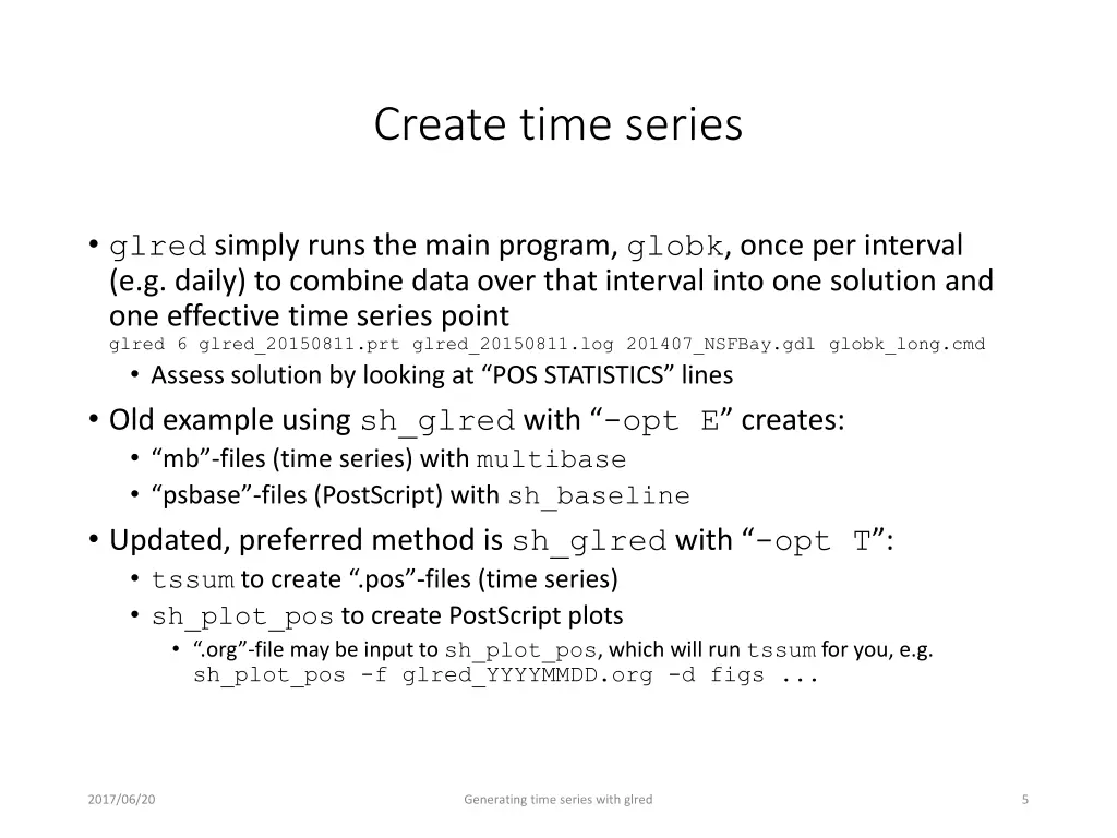 create time series