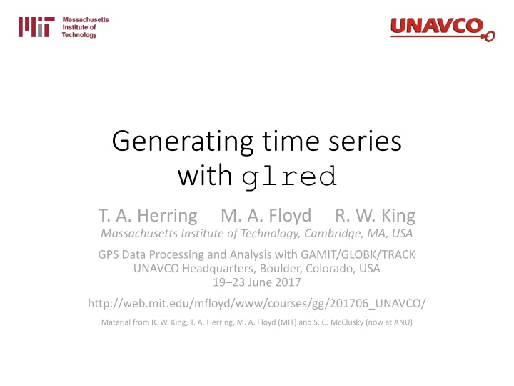 generating time series with glred