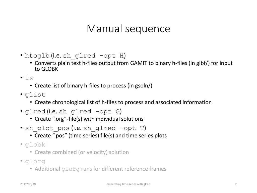 manual sequence
