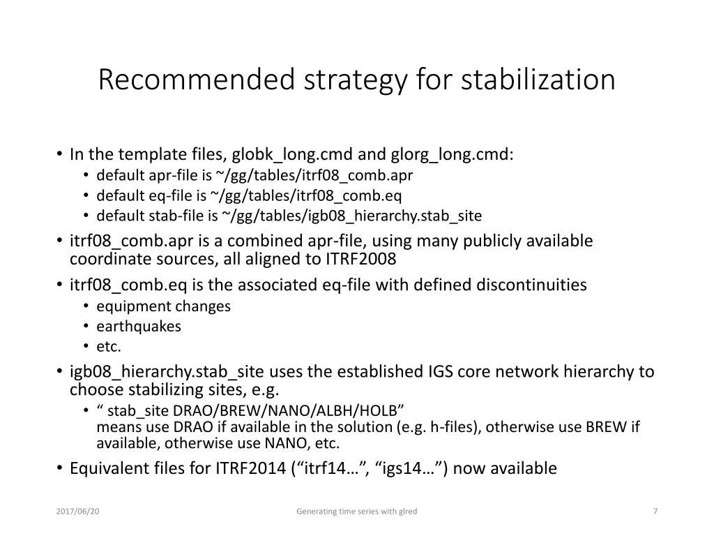 recommended strategy for stabilization