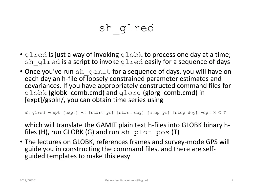 sh glred