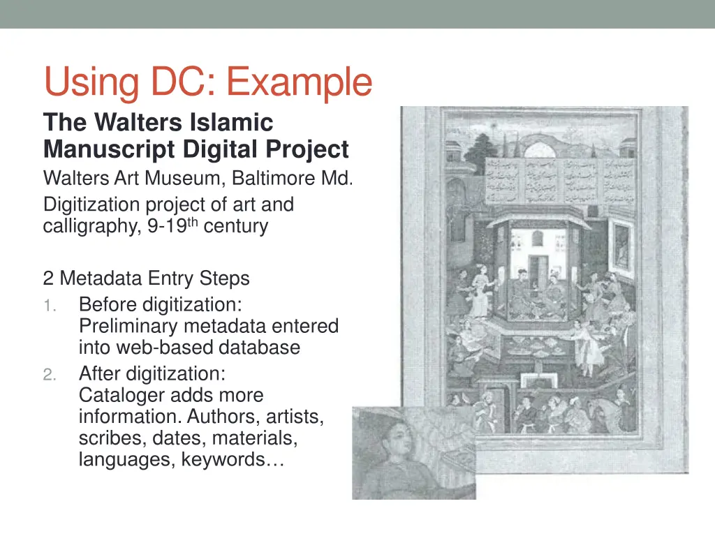 using dc example the walters islamic manuscript