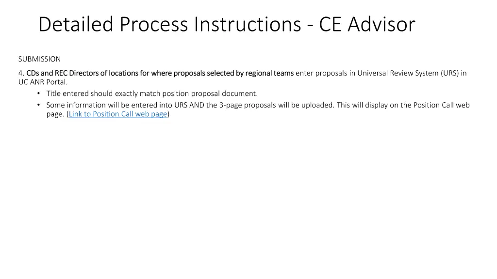 detailed process instructions ce advisor 1