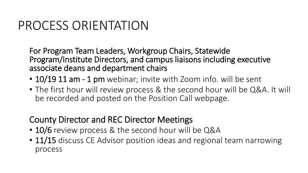 process orientation