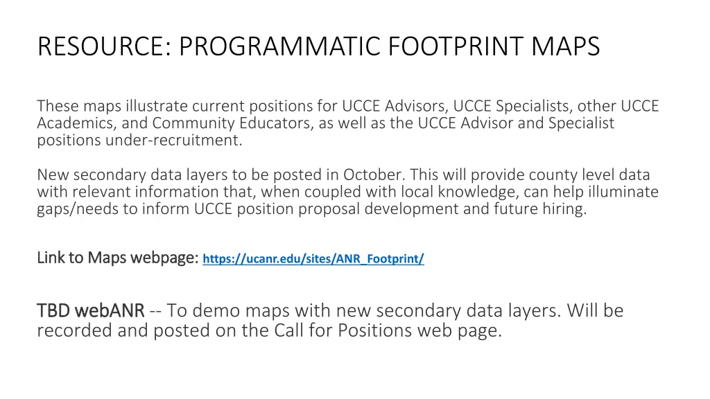 resource programmatic footprint maps