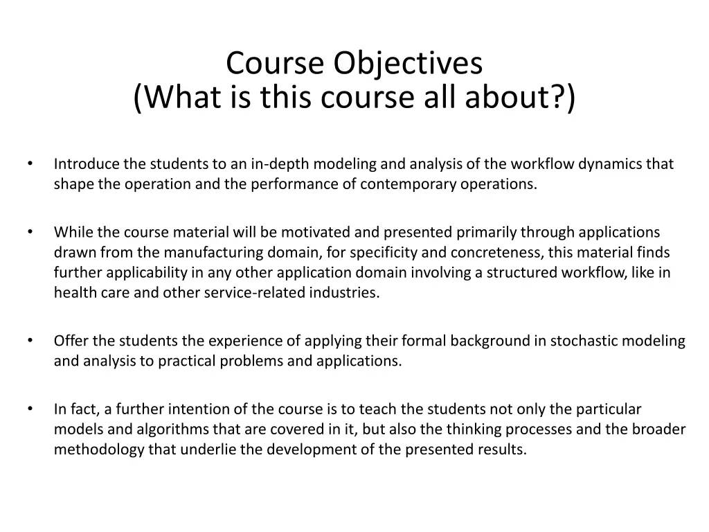course objectives what is this course all about