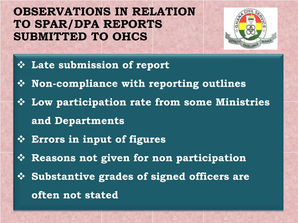 observations in relation to spar dpa reports