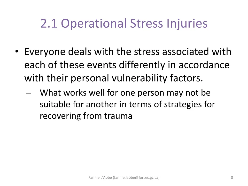 2 1 operational stress injuries 1