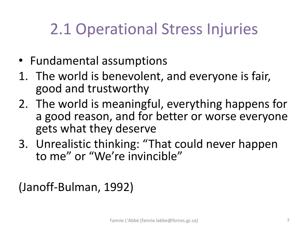 2 1 operational stress injuries