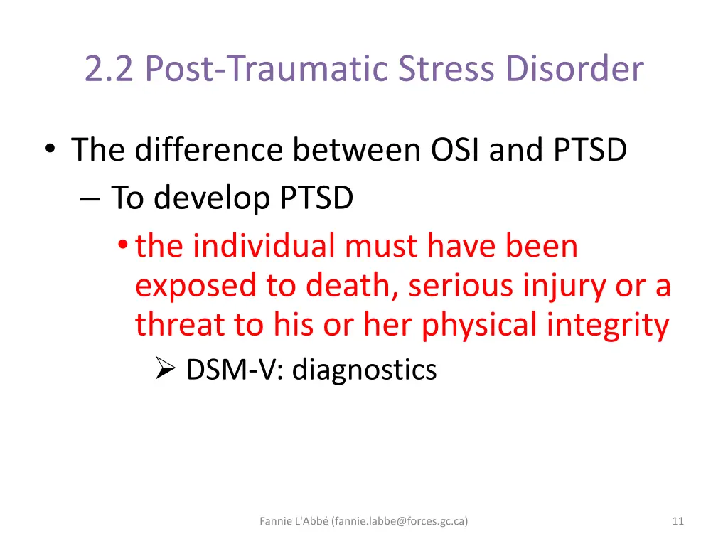 2 2 post traumatic stress disorder 2