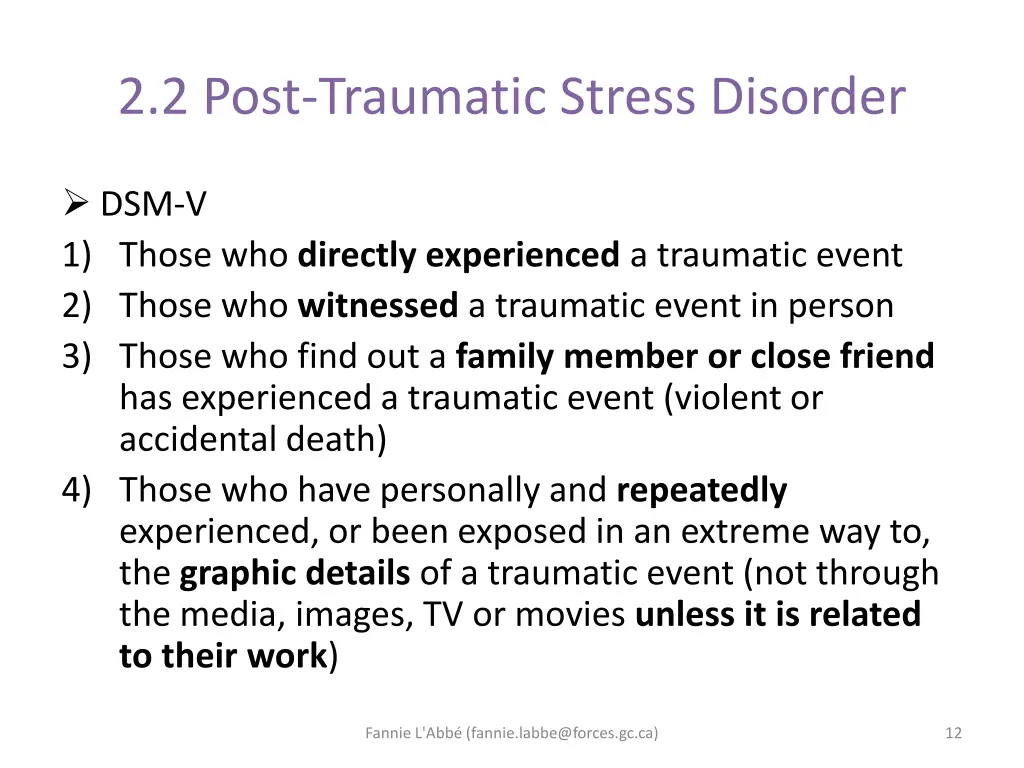 2 2 post traumatic stress disorder 3