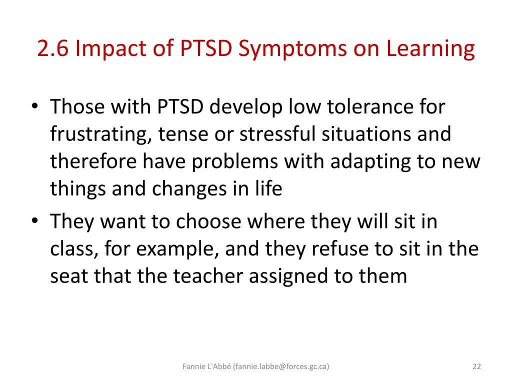 2 6 impact of ptsd symptoms on learning 2