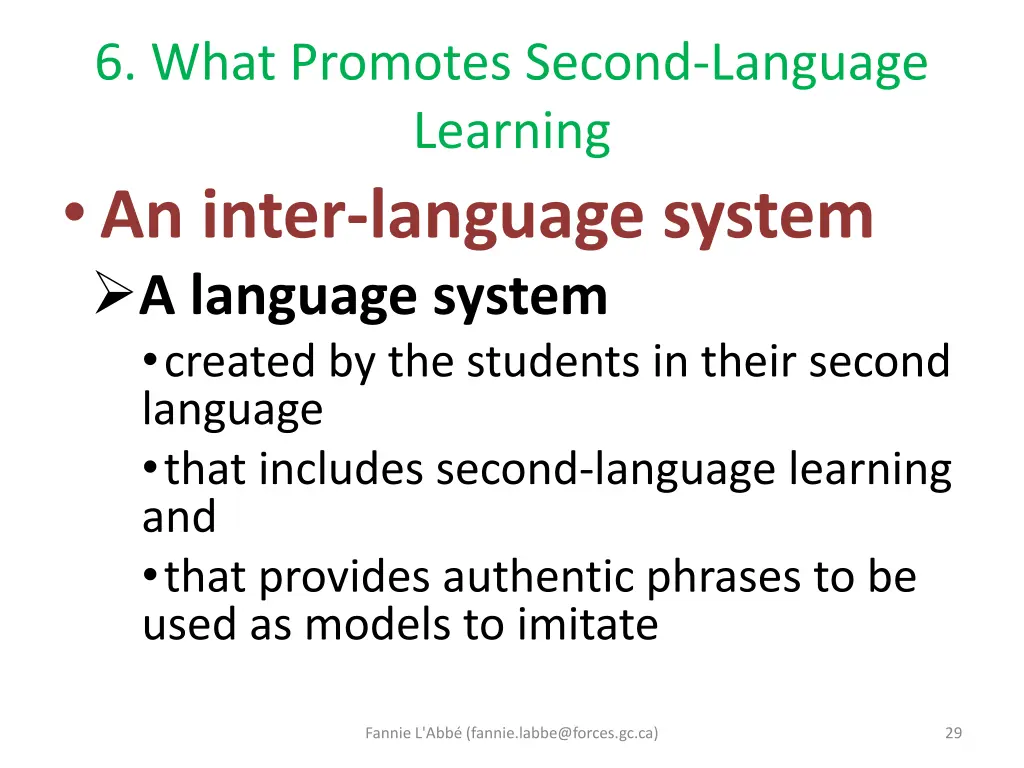6 what promotes second language learning an inter