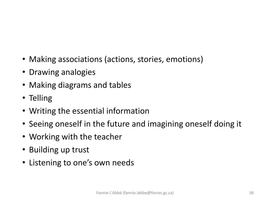 making associations actions stories emotions