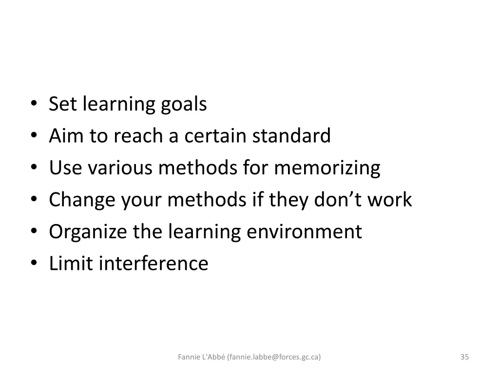 set learning goals aim to reach a certain