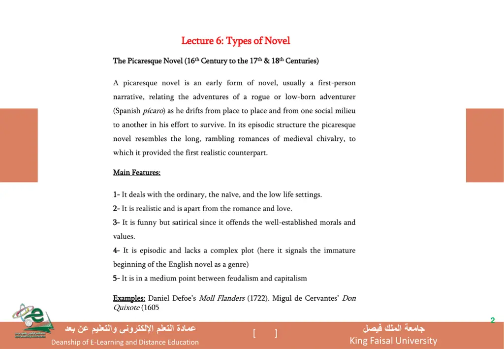 lecture lecture 6 6 types of novel types of novel