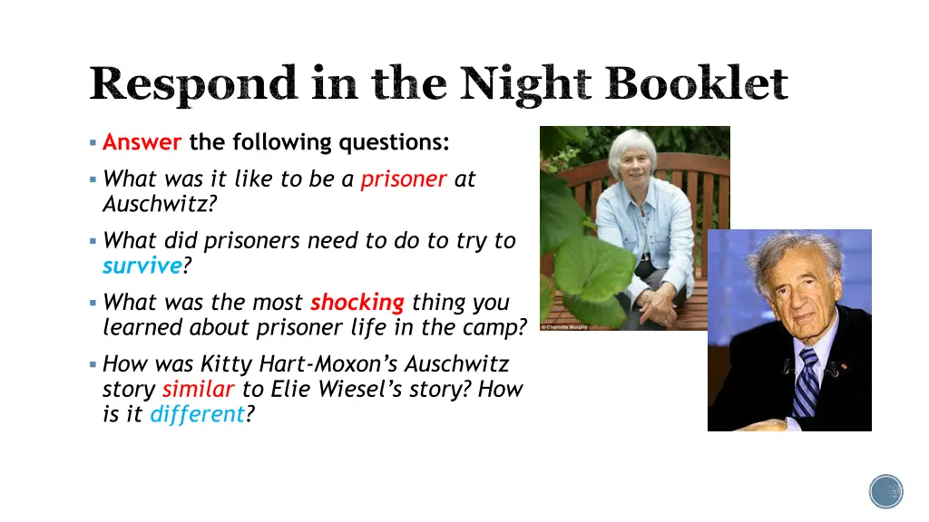 respond in the night booklet