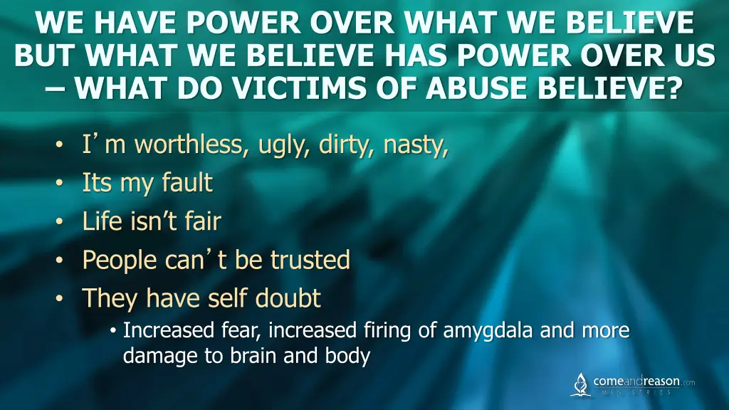 we have power over what we believe but what